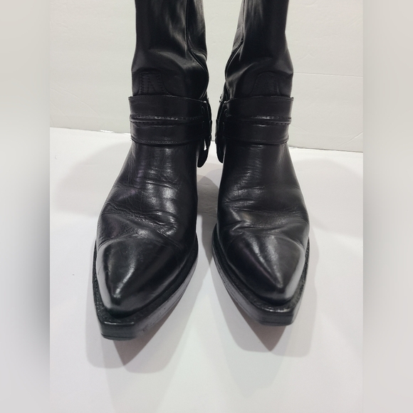 Sendra Black Leather Cowboy Biker Boots Sz.6.5 men\'s